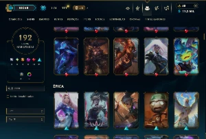 Ferro 4 com TODOS os Champs e 192 Skins ( SUP / MID / ADC ) - League of Legends LOL