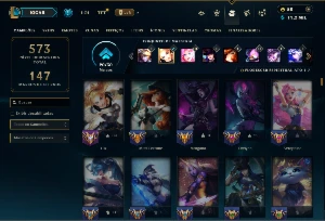 Ferro 4 com TODOS os Champs e 192 Skins ( SUP / MID / ADC ) - League of Legends LOL
