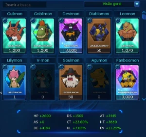 Conta Jump lv 160 tamer ox e ordine - Digimon Masters Online DMO