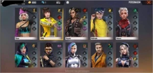 CONTA FREE FIRE COM 1 PASSE E VARIAS SKINS