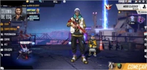 CONTA FREE FIRE COM 1 PASSE E VARIAS SKINS