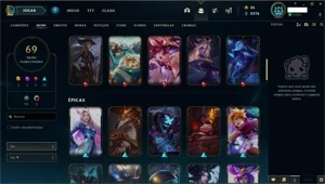 CONTA EGIRL 69 SKINS GOLD - League of Legends LOL