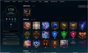 CONTA DO LOL 243 SKINS E TODOS OS CHAMPS - League of Legends