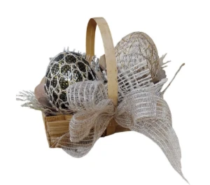 Mini Cesta com 2 ovos rústicos - Artesanato e Personalizados
