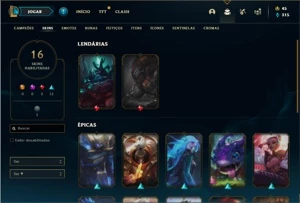 Conta prata 4 com 27 Champs e 16 Skins - League of Legends LOL