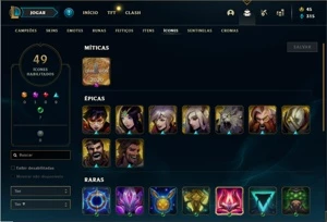 Conta prata 4 com 27 Champs e 16 Skins - League of Legends LOL