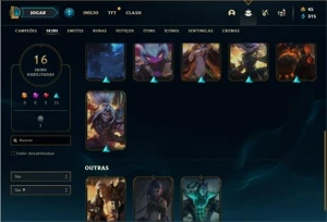 Conta prata 4 com 27 Champs e 16 Skins - League of Legends LOL