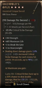 Griswold's Opus 4 GA ****  Diablo 4 Seasson 11 - Outros