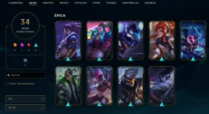 Conta League of Legends Full Acesso - 86 Champs e 34 Skins LOL