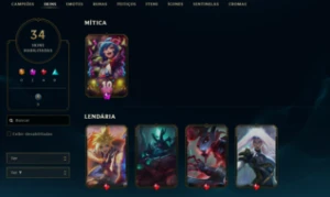 Conta League of Legends Full Acesso - 86 Champs e 34 Skins LOL