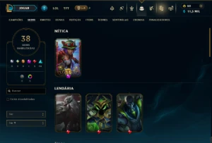 Unranked com 50 Champs e 38 Skins - League of Legends LOL