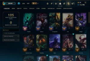 Unranked com 50 Champs e 38 Skins - League of Legends LOL
