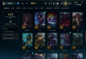 Unranked com 50 Champs e 38 Skins - League of Legends LOL