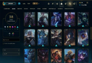 Unranked com 50 Champs e 38 Skins - League of Legends LOL