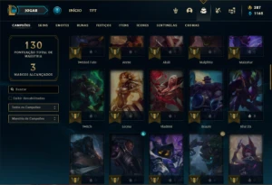 Conta bronze 1 com 70 Champs e 41 Skins ( Quase 100 Jogos ) - League of Legends LOL