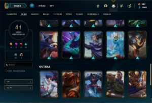 Conta bronze 1 com 70 Champs e 41 Skins ( Quase 100 Jogos ) - League of Legends LOL