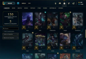Conta bronze 1 com 70 Champs e 41 Skins ( Quase 100 Jogos ) - League of Legends LOL
