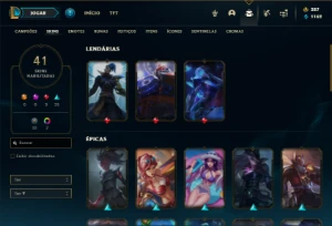 Conta bronze 1 com 70 Champs e 41 Skins ( Quase 100 Jogos ) - League of Legends LOL