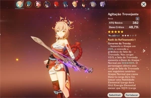 CONTA GENSHIN IMPACT AR 34 YOIMIYA + ARMA ASSINATURA