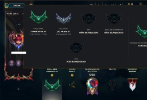 Esmeralda 3 com TODOS os Champs e 286 Skins ( Nivel 531 )