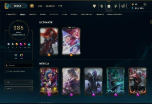 Esmeralda 3 com TODOS os Champs e 286 Skins ( Nivel 531 ) - League of Legends LOL
