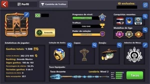 8 BALL POOL 300M DE FICHAS, VIP ESMERALDA, TODOS LENDÁRIOS - Outros