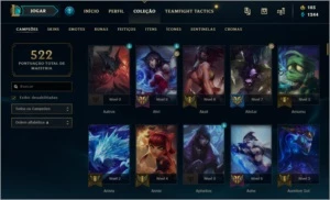 Conta gold 4 season 4 rara com muitas skins - League of Legends LOL