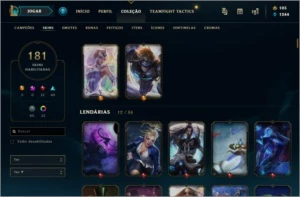 Conta gold 4 season 4 rara com muitas skins - League of Legends LOL