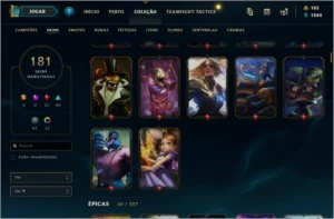 Conta gold 4 season 4 rara com muitas skins - League of Legends LOL