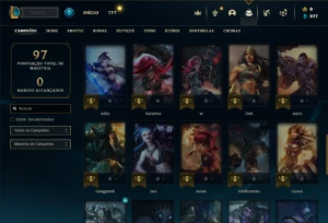 Ouro 3 com 47 Champs e 15 Skins - League of Legends LOL