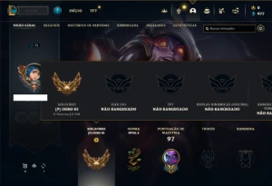 Ouro 3 com 47 Champs e 15 Skins - League of Legends LOL