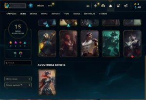 Ouro 3 com 47 Champs e 15 Skins - League of Legends LOL