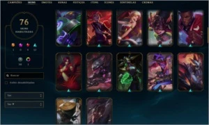 Conta lol Mestre 100 champs 76 skins - League of Legends