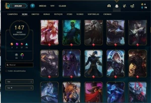 CONTA LOL M/JUNGLE BARATINHA LV 250/147 SKINS - League of Legends