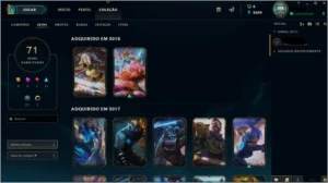 Conta Lol ouro 5 com 71 skins habilitadas - League of Legends