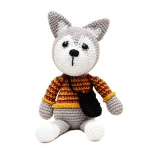 Lobo com Bolsa em Crochê Amigurumi - Artesanato e Personalizados