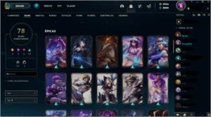 Conta LOL Platina3 C/4 prestígios 8 gemas 9956K RP Baratinha - League of Legends