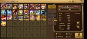 CONTA LV 12 COM MESTRE DA ARTE VENTO+LUSHEN - Summoners War
