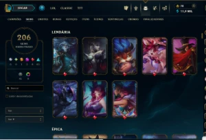 Conta Ex Mestre Todos Champs 204 Skins - League of Legends LOL