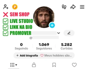 Conta Tiktok + Live Studio +1.060 Seguidores + E-Mail - Redes Sociais