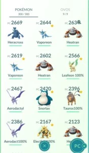 Pokémon Go - Conta Lv30, 10 Lendarios, 22 Pokemons 100%