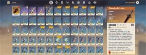 Conta Genshin Impact AR14 Dilluc + Tumulo do lobo + Mona