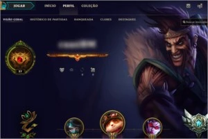 CONTA PRATA 1 ( BORDINHA DE OURO) COM SKINS - League of Legends LOL