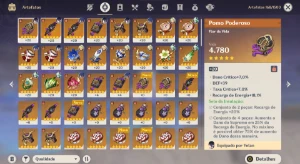 Conta Ar 48 Yelan + Raiden + Mona + Qiqi E Espada Celestial - Genshin Impact