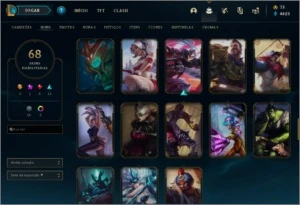 CONTA LOL PLATINA IV BARATA + 68 SKINS - League of Legends