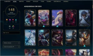 Conta Platina lv 405 + 148 Skins + Todos os campeões - League of Legends LOL