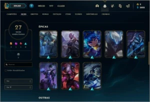 Conta prata 3 com 27 skins e 56 champs - League of Legends LOL