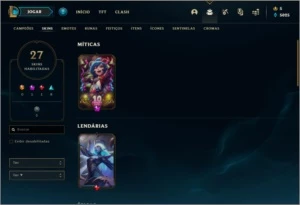 Conta prata 3 com 27 skins e 56 champs - League of Legends LOL