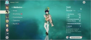 Conta com Venti + Yanfei AR 22, upando apenas com diárias - Genshin Impact