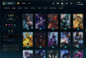 Prata 4 com 150 Champs e 149 Skins ( MAIN ADC / SUP ) - League of Legends LOL
